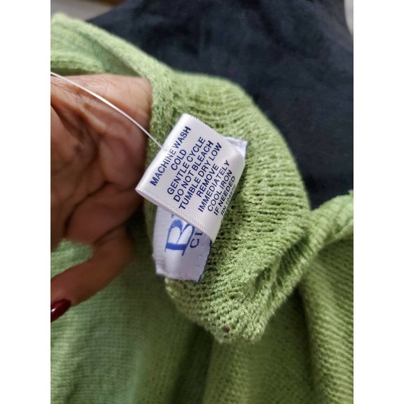 BFA Classics Women's Green Acrylic Round Neck Long Sleeve Knit Sweater Size 3X - Picture 9 of 10